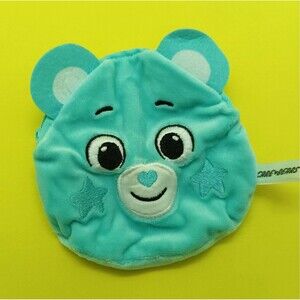 blue care bear face soft pouch with chain